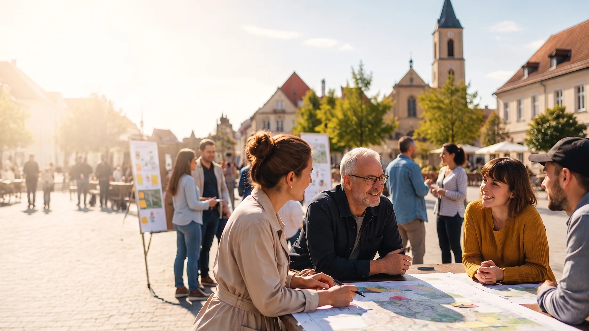 Ein Mitarbeiter einer Kommune erstellt einen Kartendialog in der Anwendung der Dialogzentrale