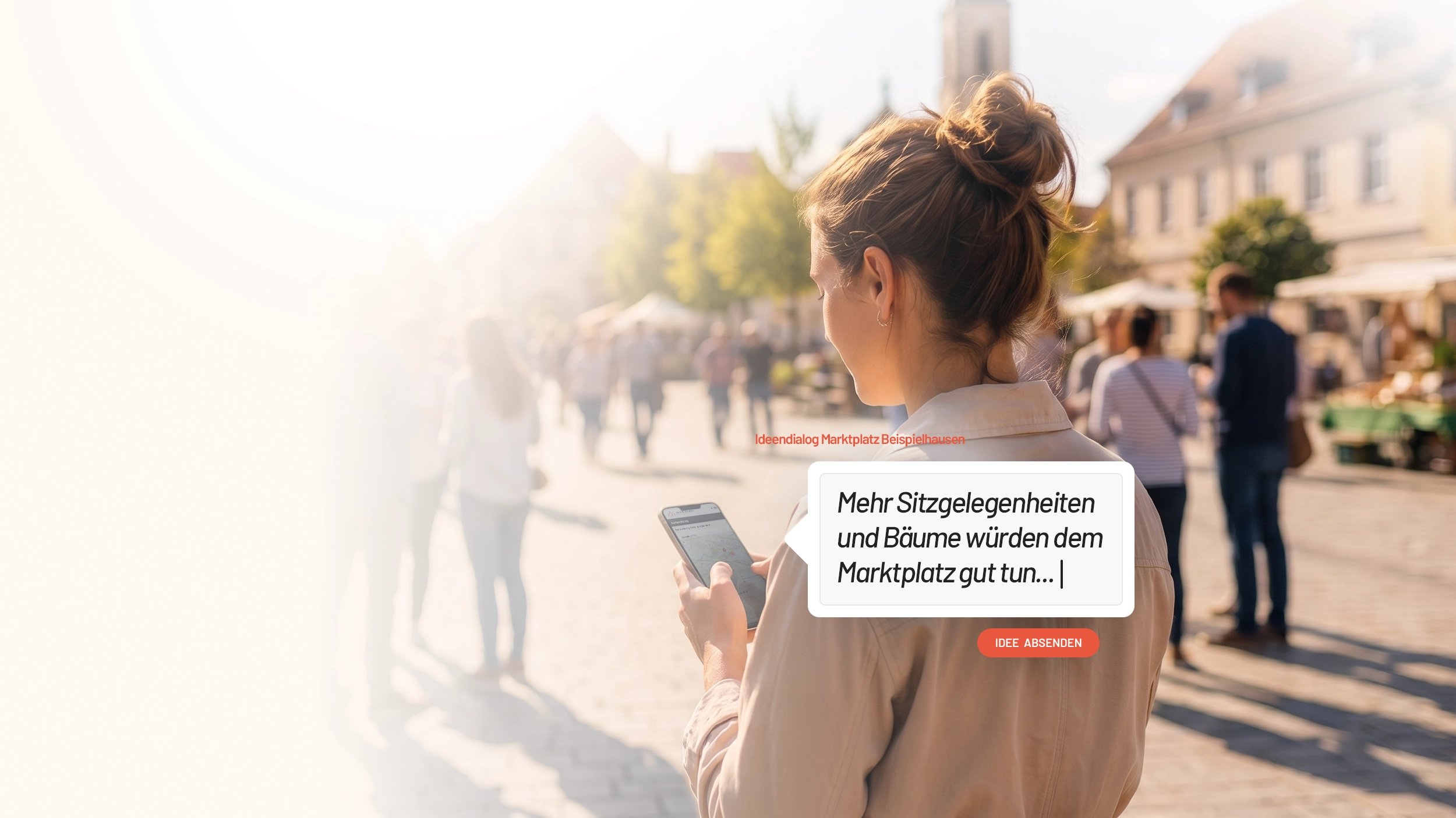 Eine Frau nimmt digital an einer Bürgerbeteiligung der Dialogzentrale teil